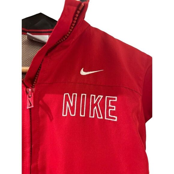 Nike Jacket Windbreaker Boys Red Zip Up Logo Lightweight Youth Athletic Sz. 4 - Picture 4 of 11